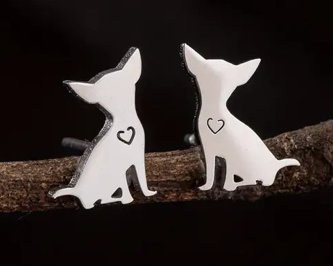 Náušnice čivava (ocel) 3