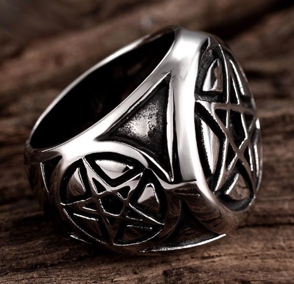 Prstýnek Supernatural - pentagram (ocel) - 6