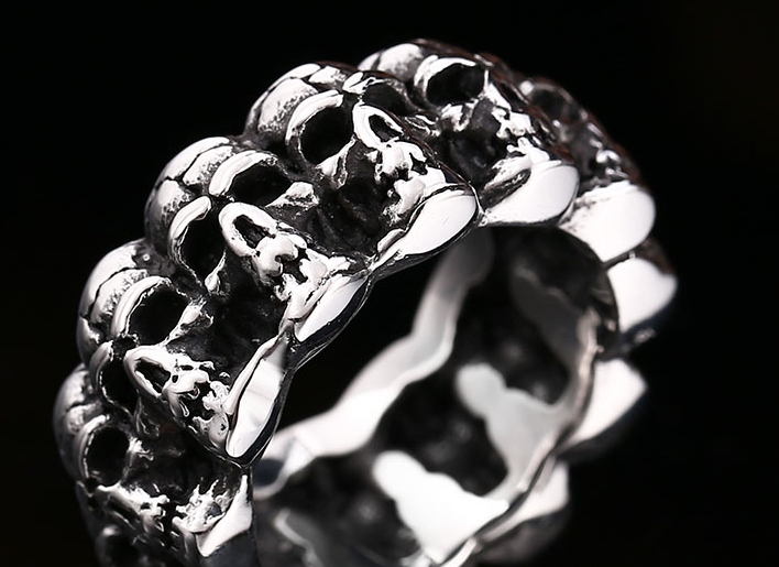 Prsten lebky - ocelový