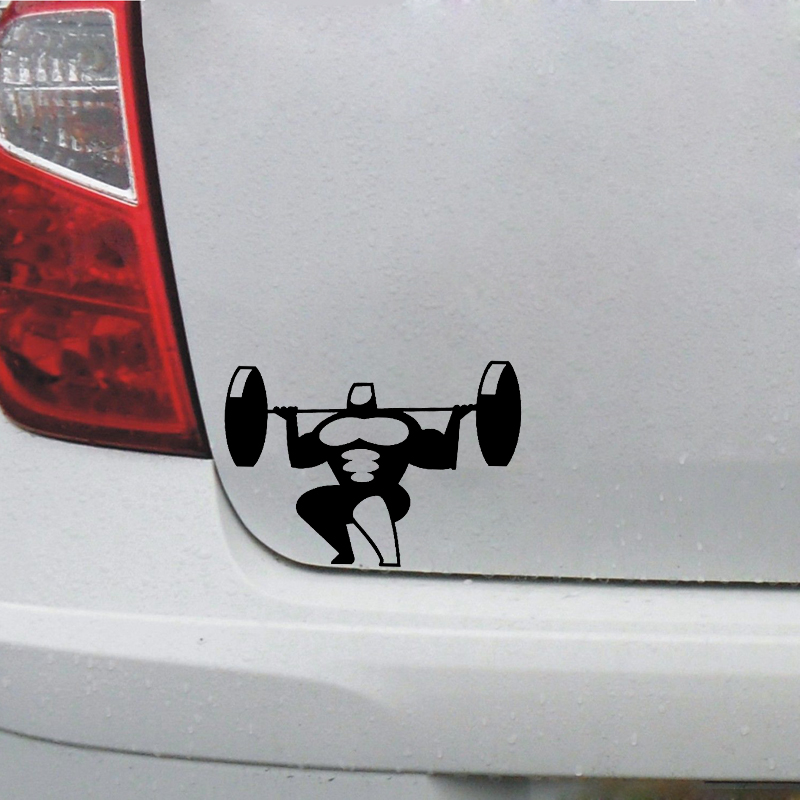 Samolepka (na auto, notebook) kulturista - černá