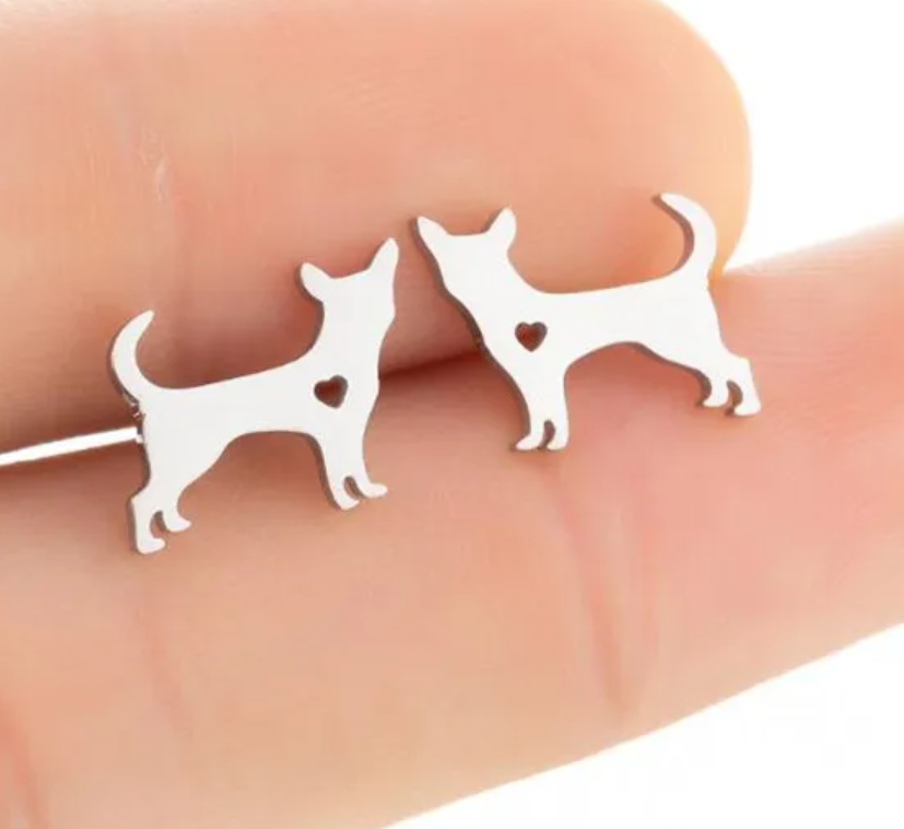 Náušnice čivava (ocel) 2