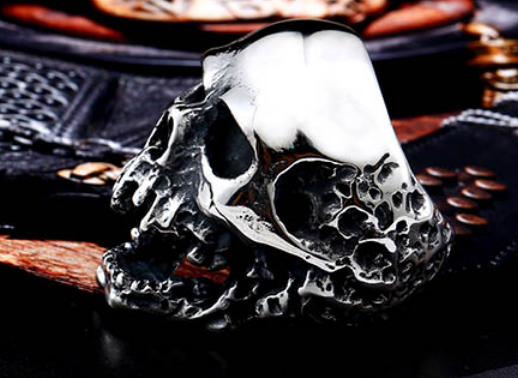 Prsten lebka (ocelový) 6