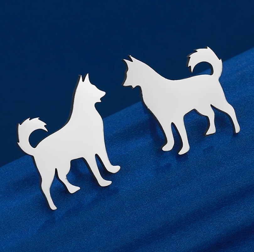 Náušnice pes (ocel) 4