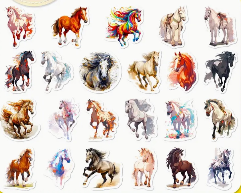 Set 50 samolepek kůň (2)