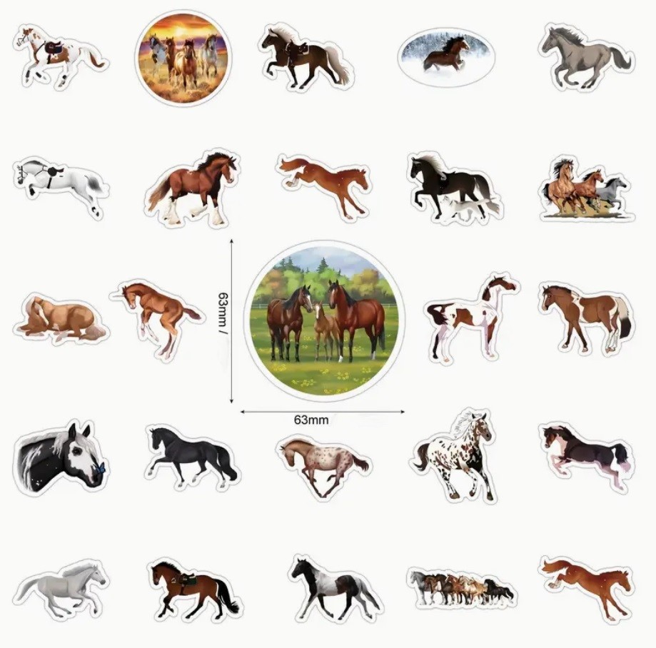 Set 57 samolepek kůň