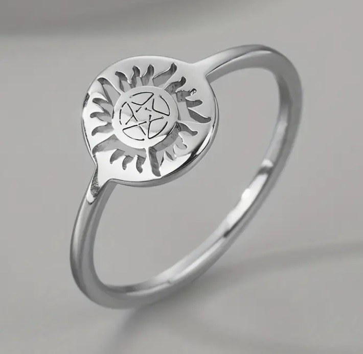 Prstýnek Supernatural - pentagram (ocel) 7 - st