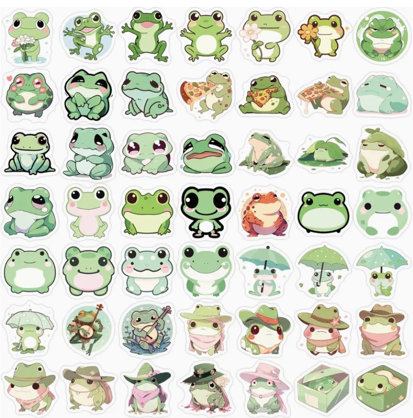 Set 100 samolepek žába