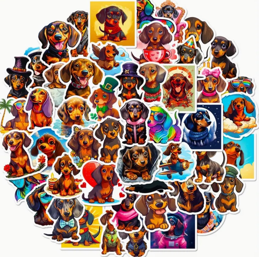 Set 50 samolepek jezevčík (2)