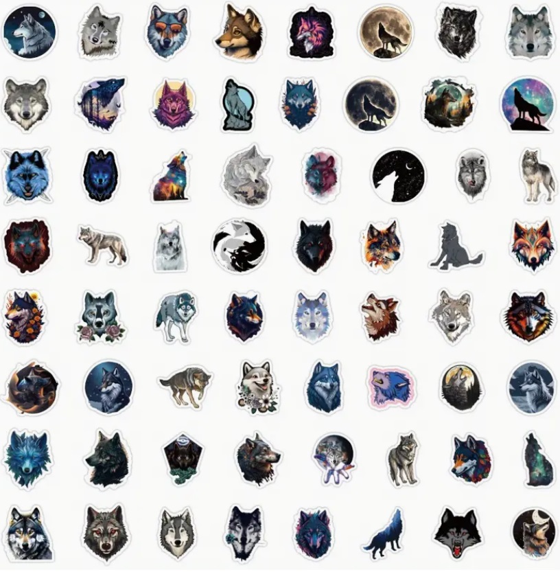 Set 63 samolepek vlk