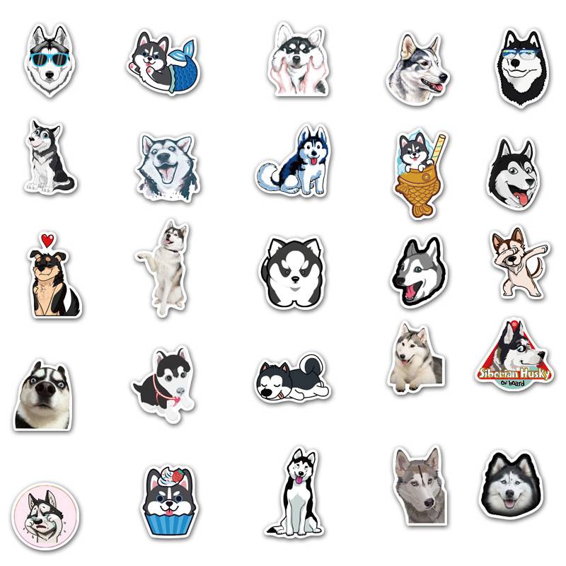 Set 50 samolepek sibiřský husky