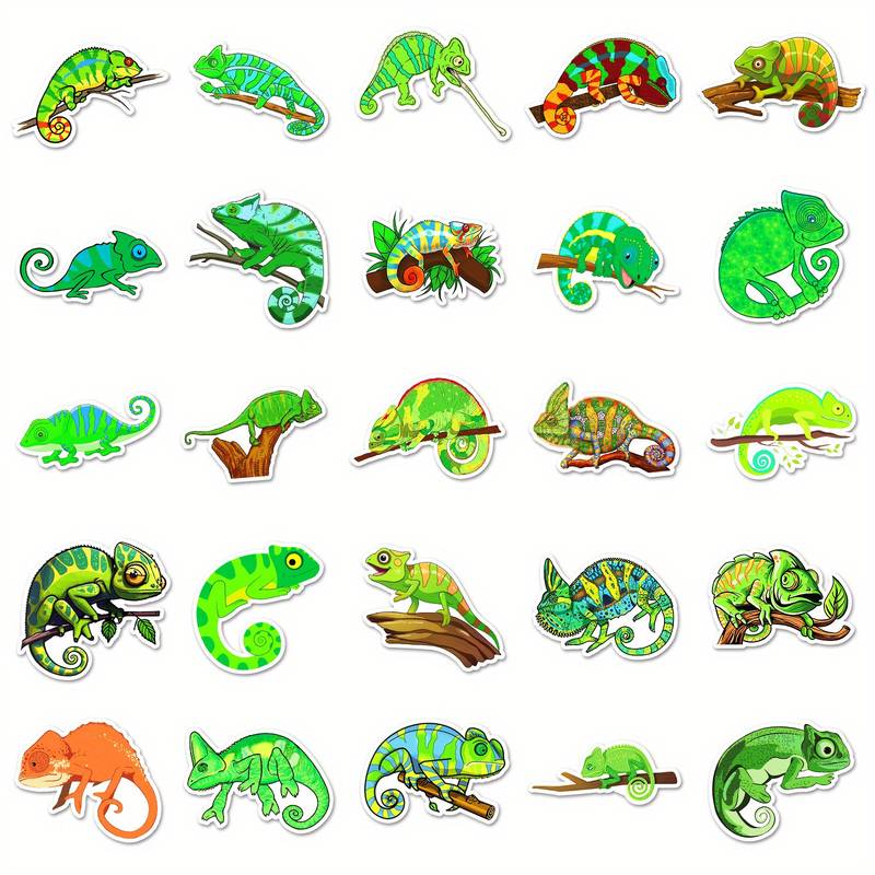 Set 50 samolepek ještěrka - chameleon
