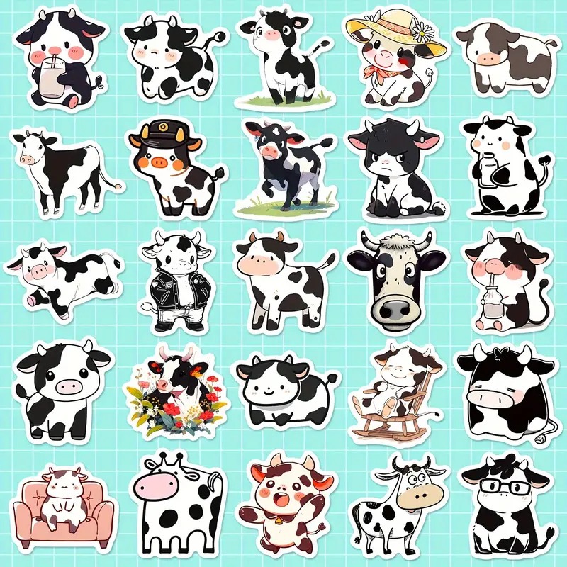 Set 50 samolepek kráva