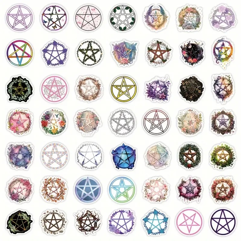 Set 52 samolepek pentagram