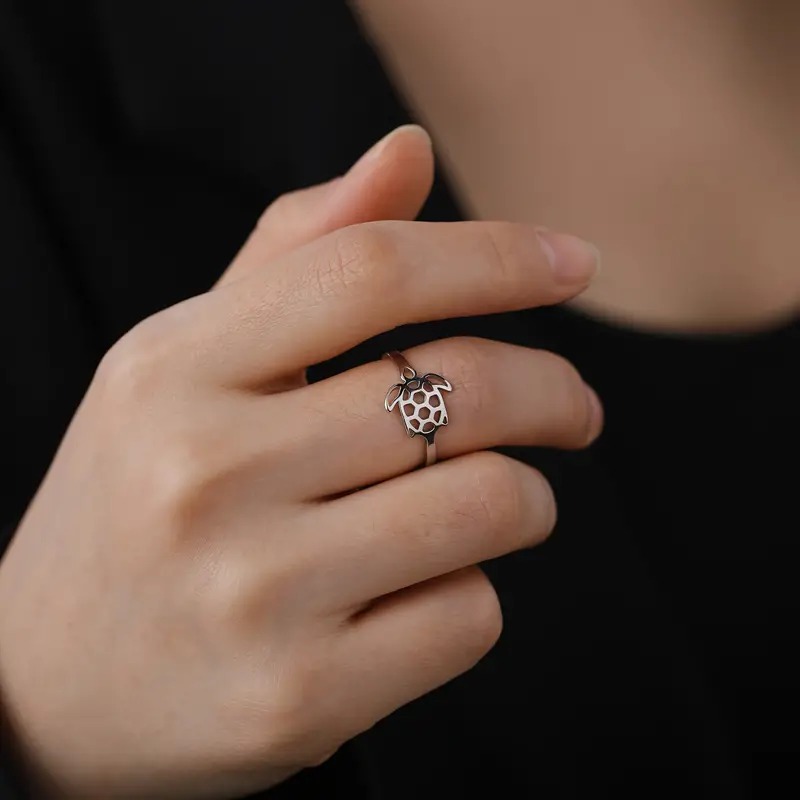 Prsten želva - ocelový (2)