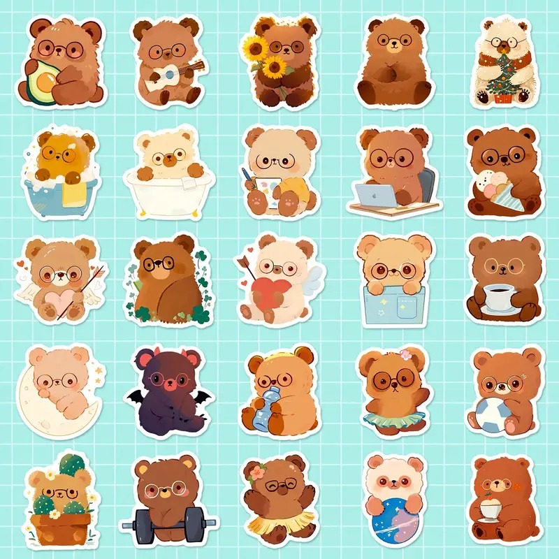 Set 50 samolepek medvěd