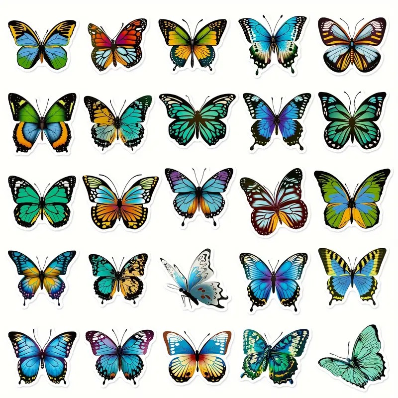 Set 50 samolepek motýl (3)