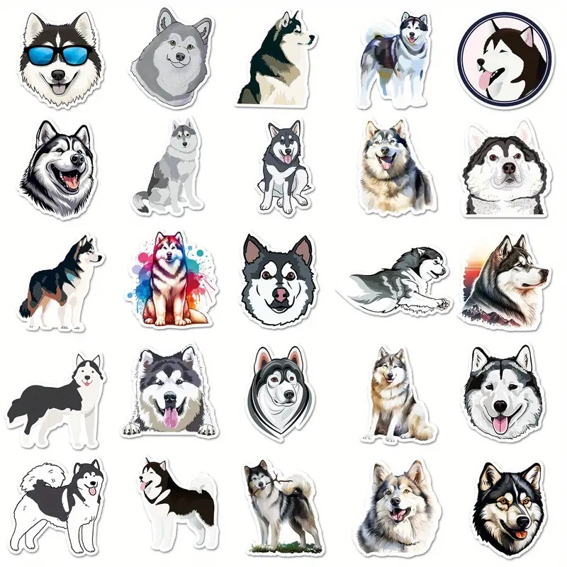 Set 50 samolepek husky