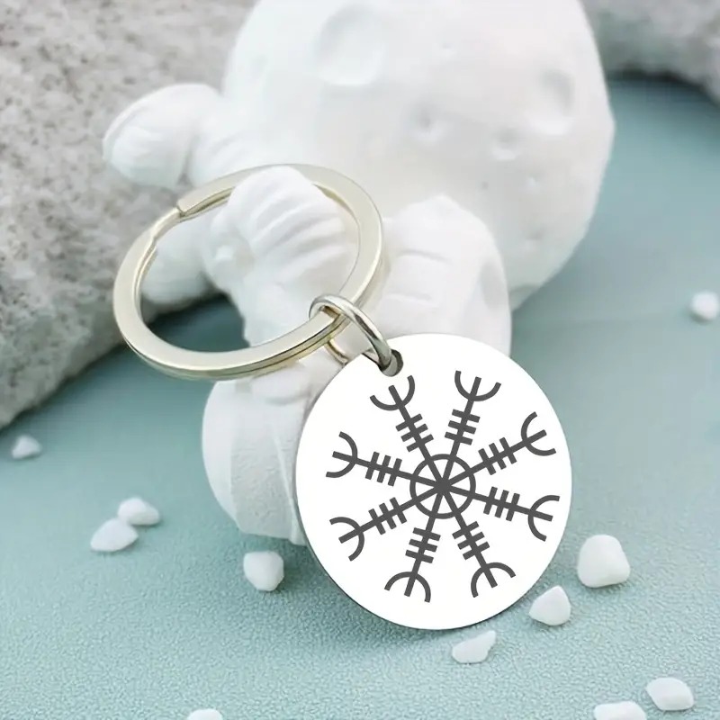 Klíčenka kompas - vegvisir - ocel