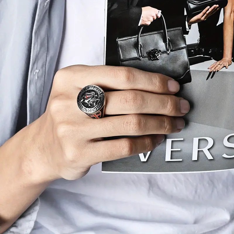 Prsten templářský rytíř - ocelový