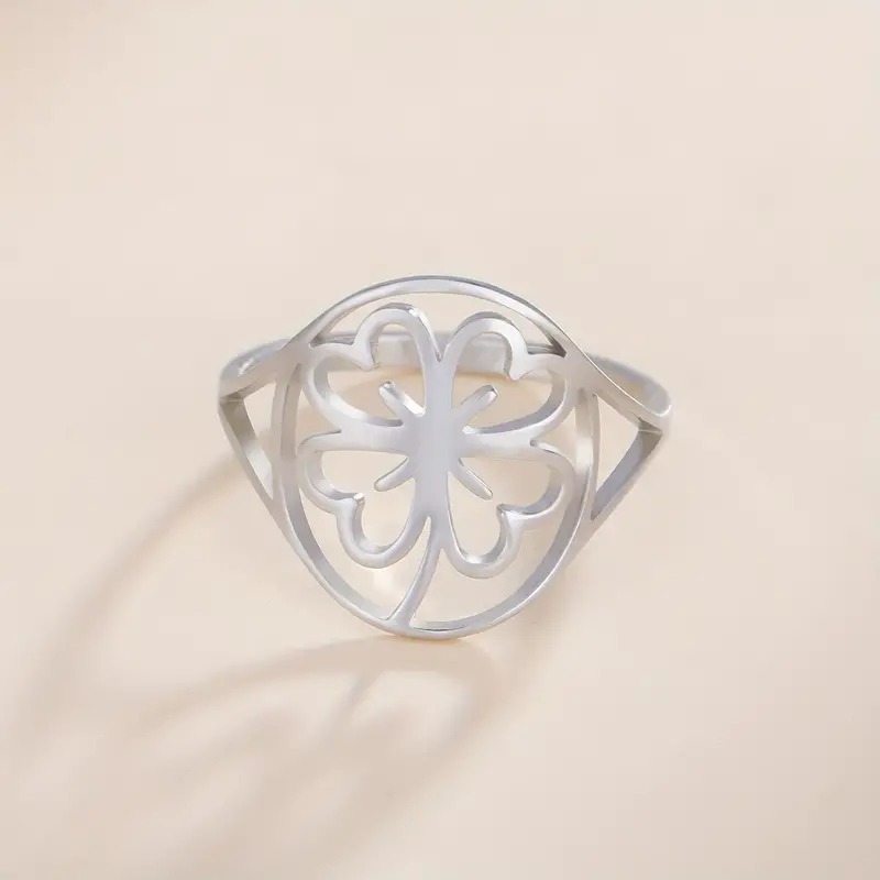 Prsten čtyřlístek (ocel) 2