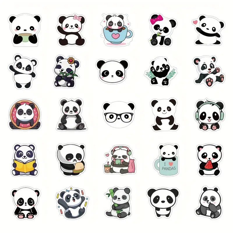 Set 62 samolepek panda 