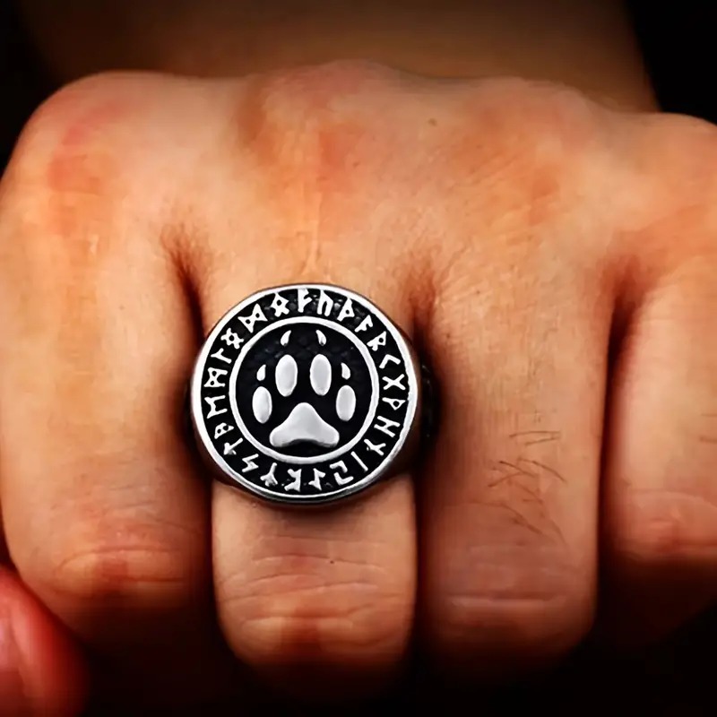 Prsten medvědí tlapka  - ocelový