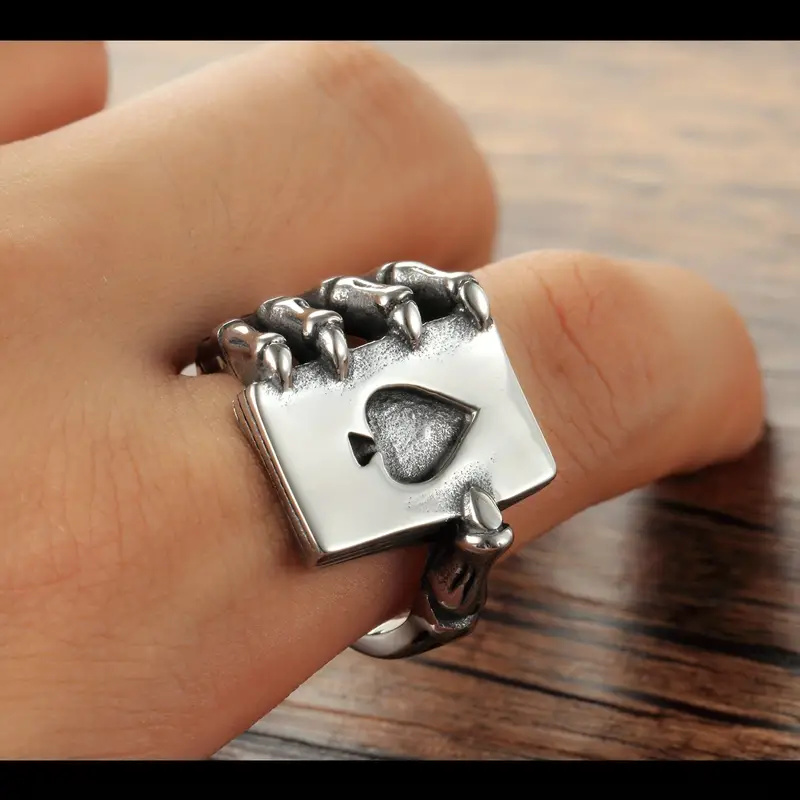 Prsten karta - ocelový