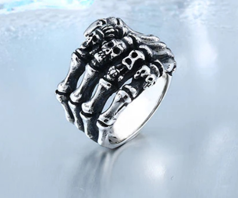 Prsten ruka kostry ocelový