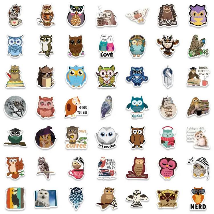 Set 100 samolepek sova