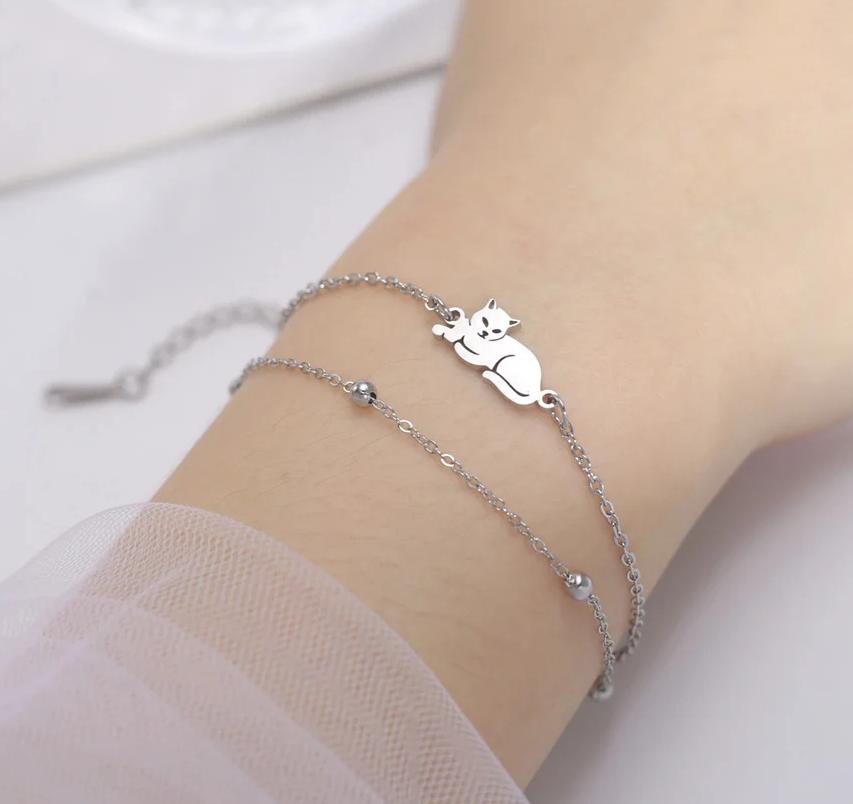 Náramek kočka (ocel) 6