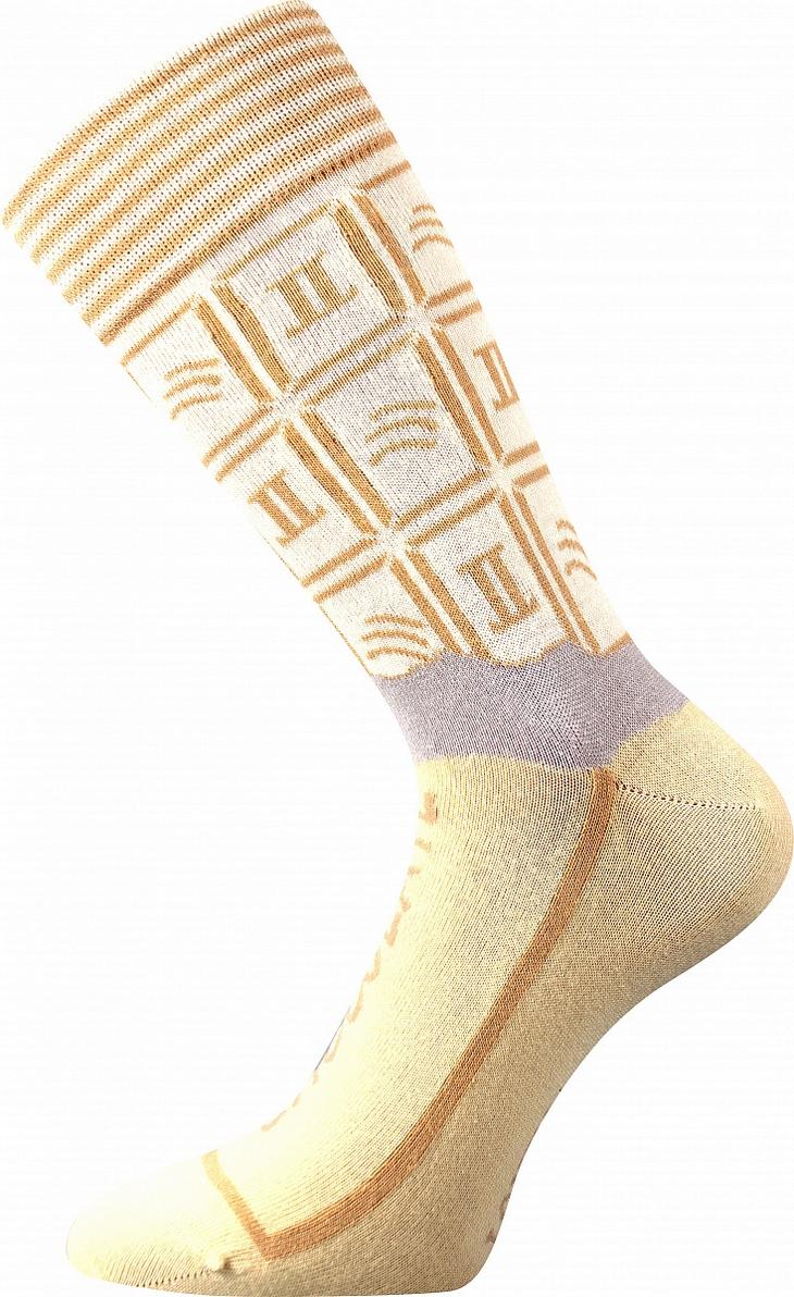 Ponožky čokoláda - bílá