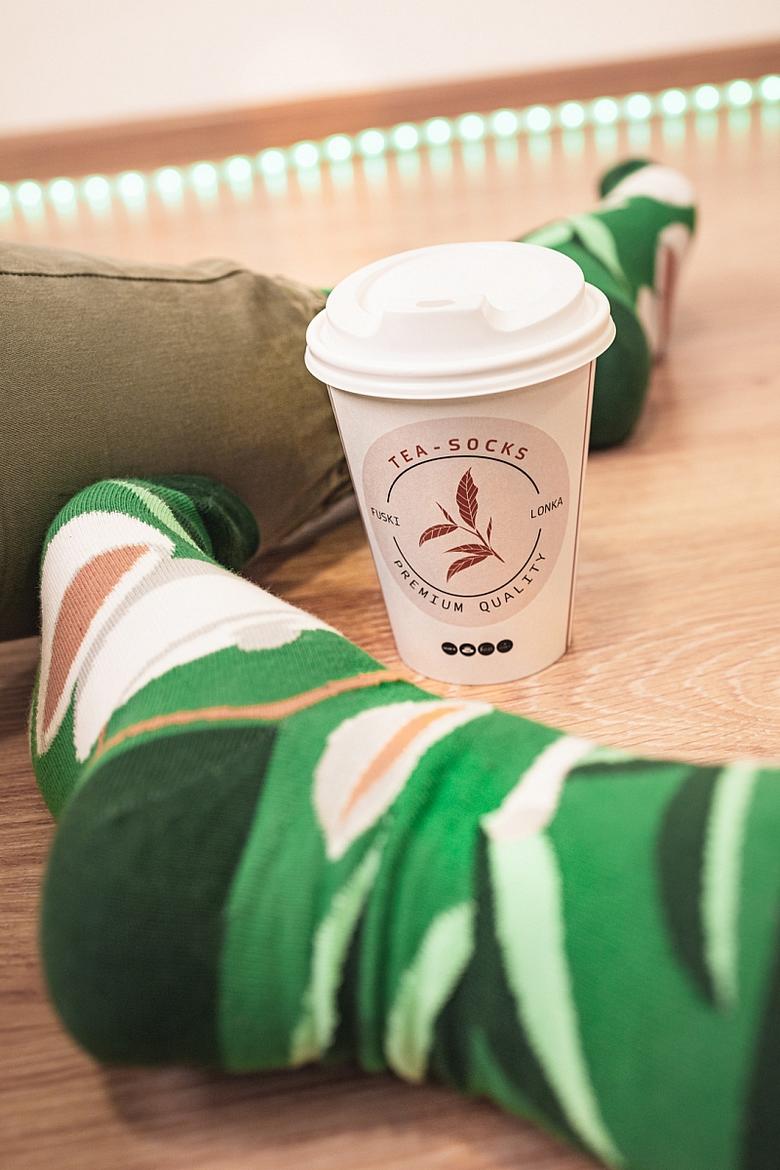 Ponožky čaj v kelímku - zelená
