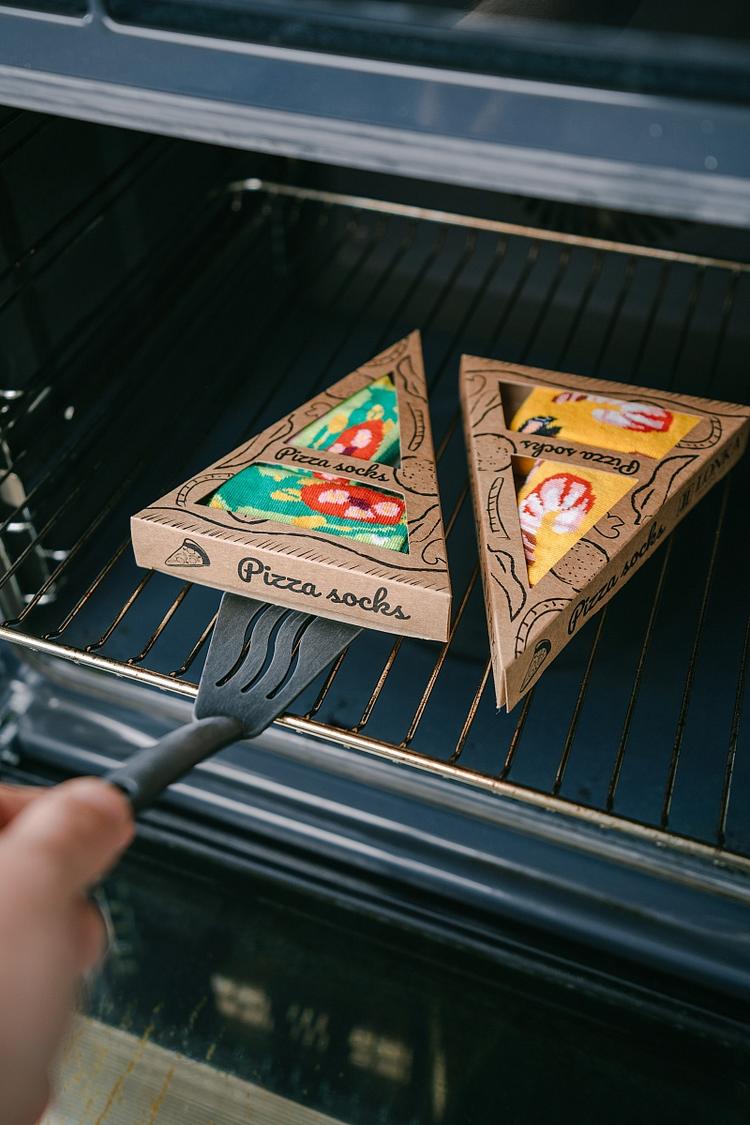 Ponožky pizza - italská - v krabičce