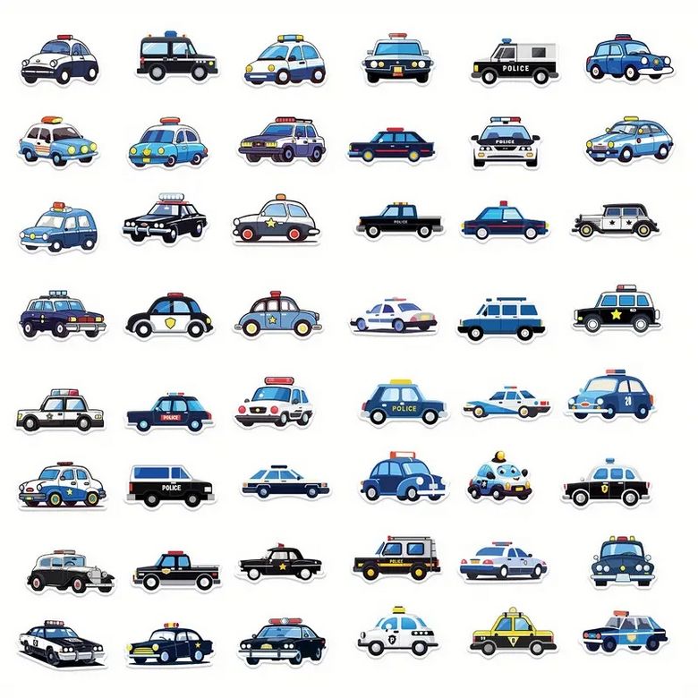 Set 50 samolepek policie