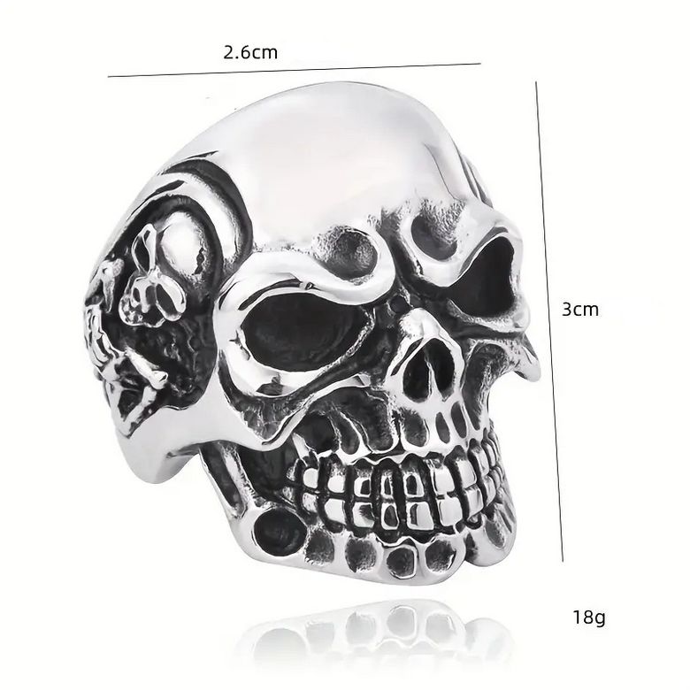 Prsten lebka (ocelový) 8