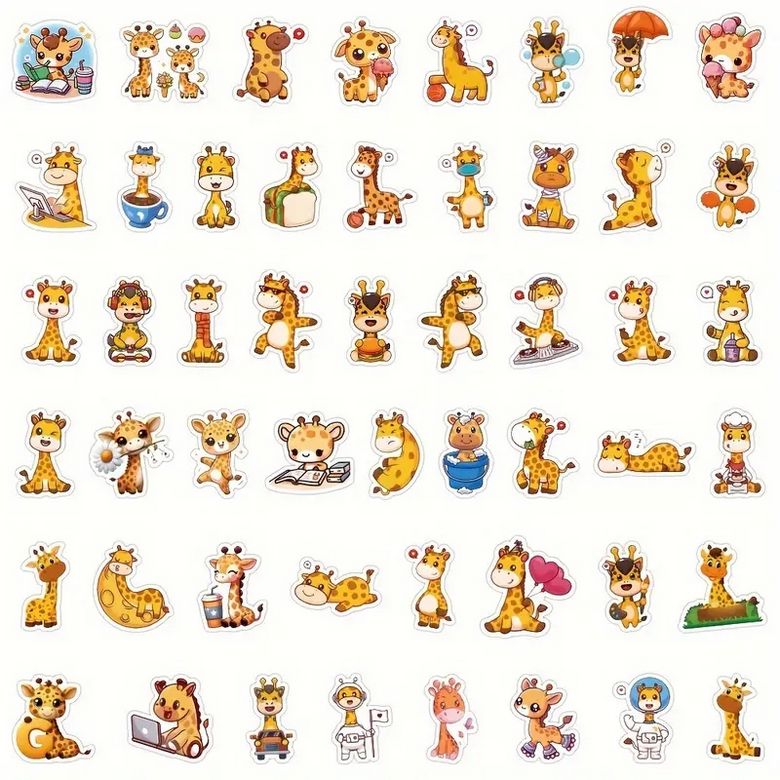 Set 50 samolepek žirafa
