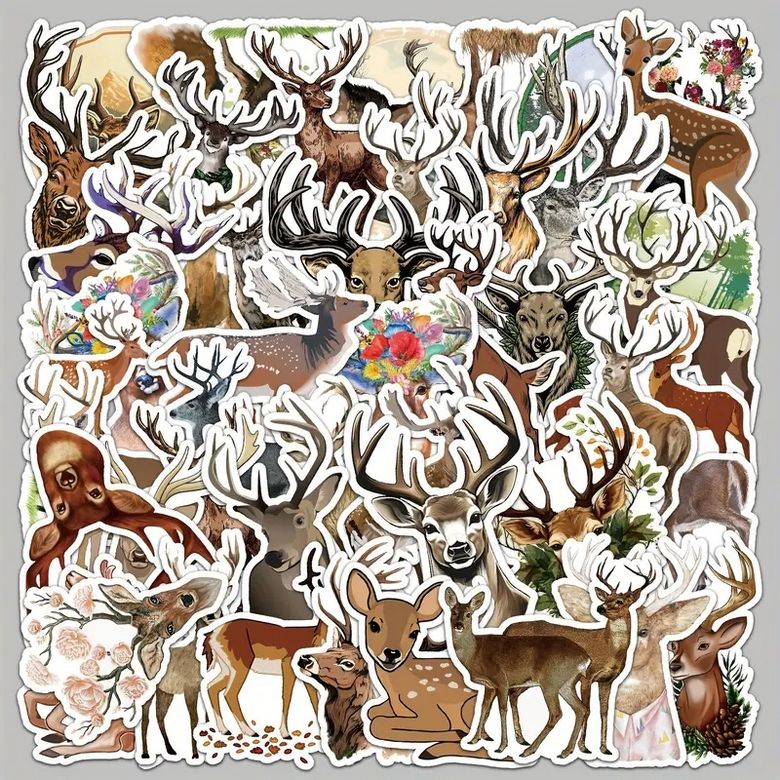 Set 50 samolepek jelen