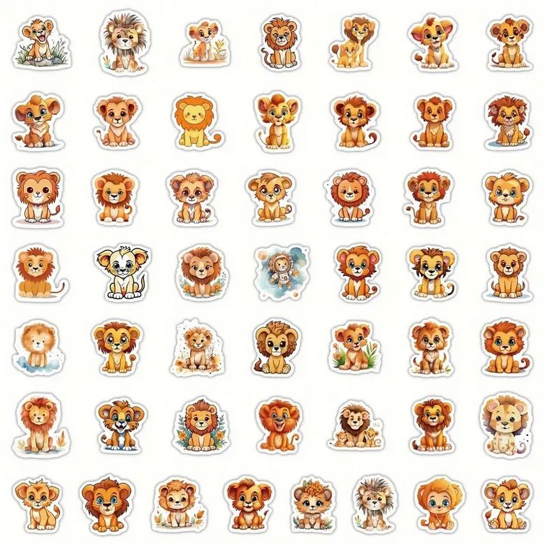 Set 50 samolepek lev (2)