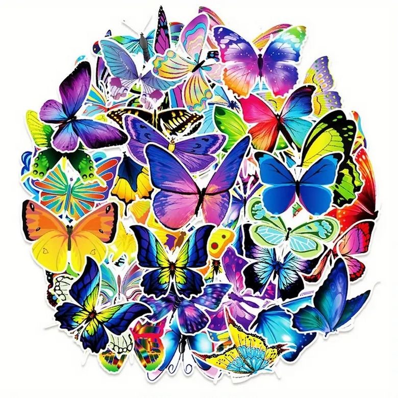 Set 50 samolepek motýl (5)