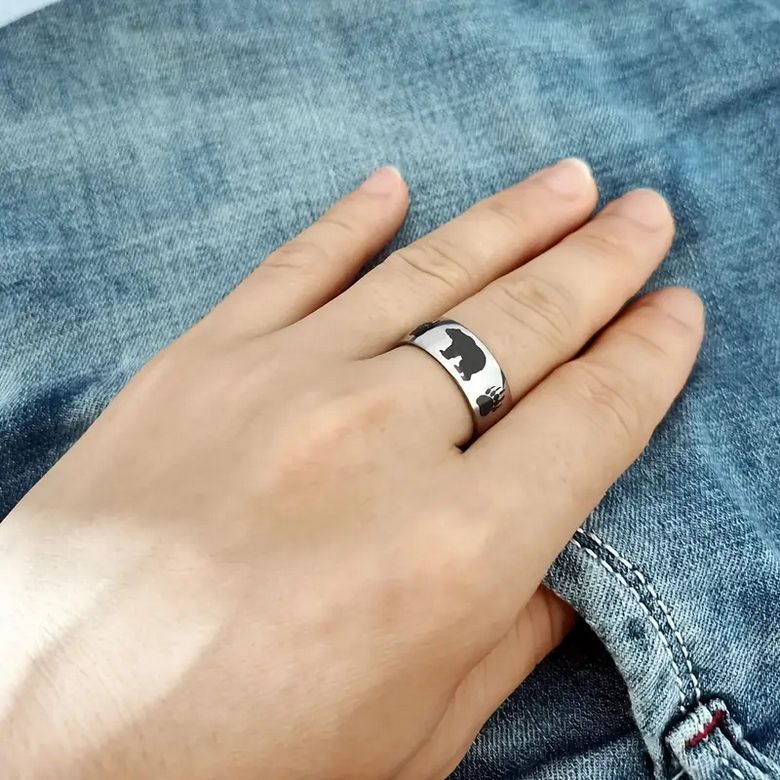 Prsten medvěd (ocelový) 3