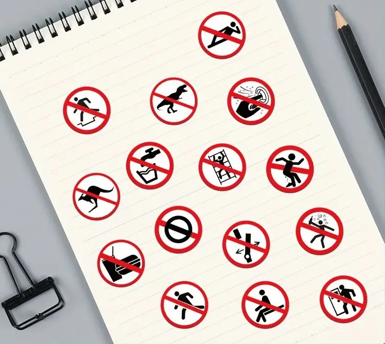 Set 50 samolepek zákazové značky