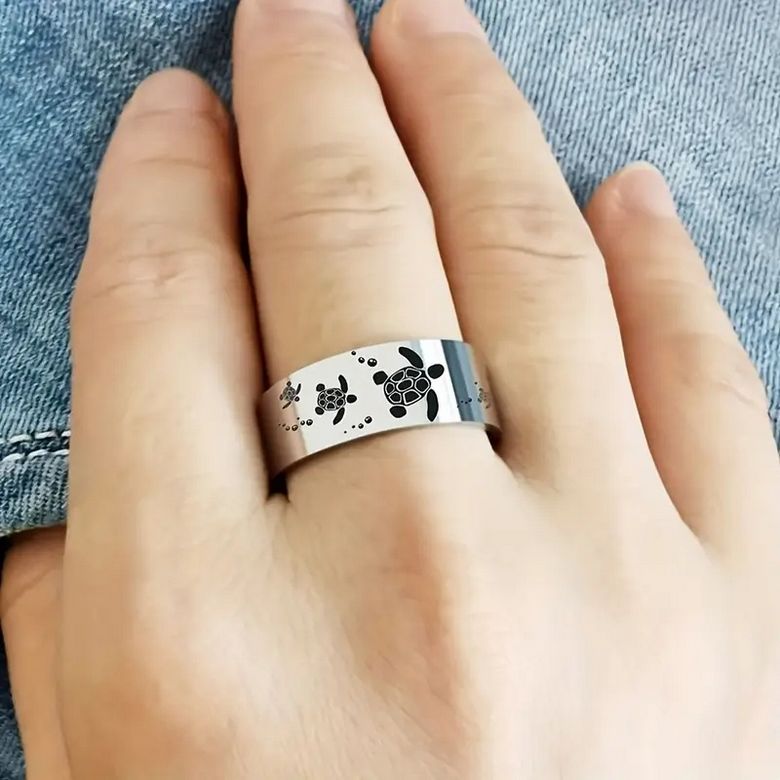 Prsten želva - ocelový (3)