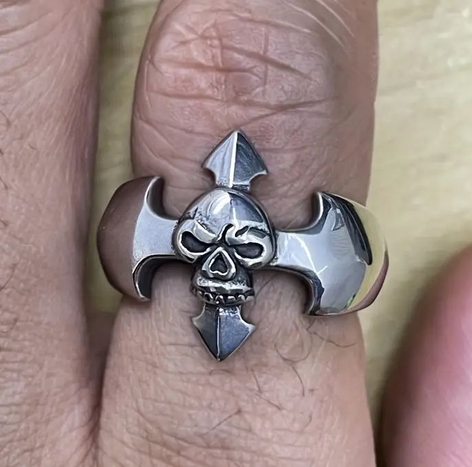Prsten lebka - ocelový (14)