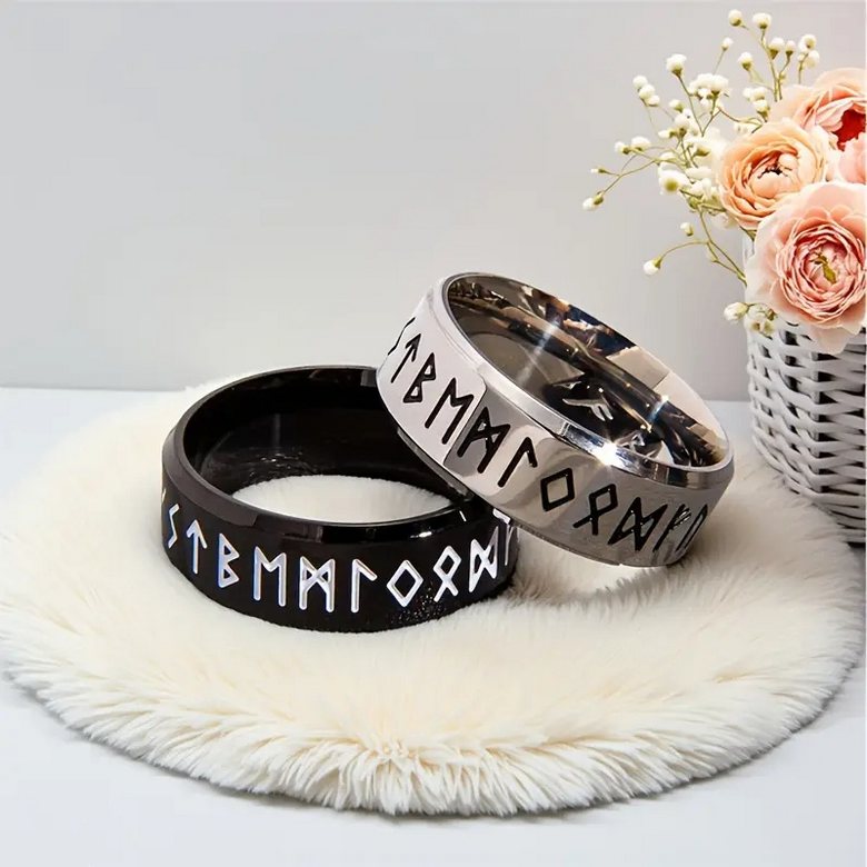 Prsten vikingské runy - ocelový (5)