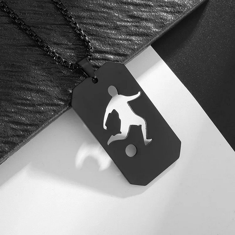 Řetízek fotbalista (ocelový) - černá