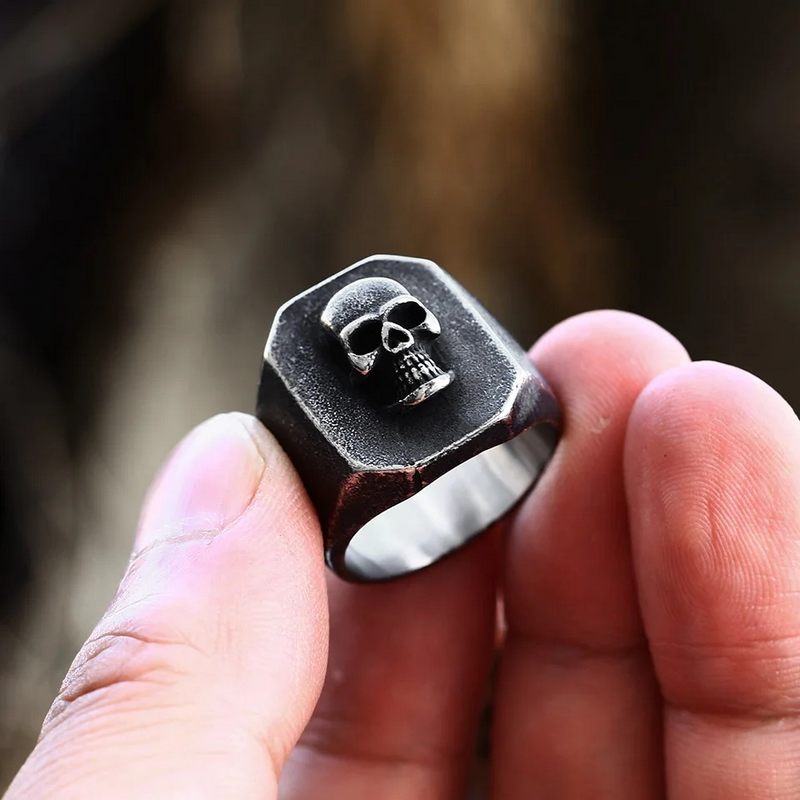 Prsten lebka - ocelový (19)
