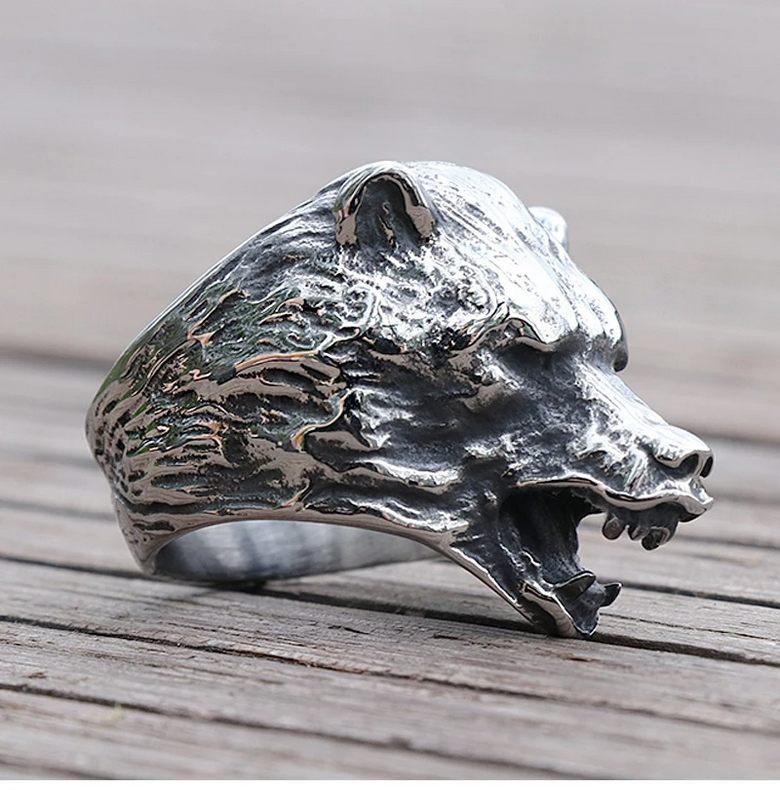 Prsten medvěd - ocelový (4)