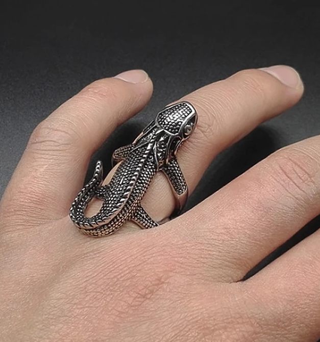 Prsten ještěrka (ocelový) 3