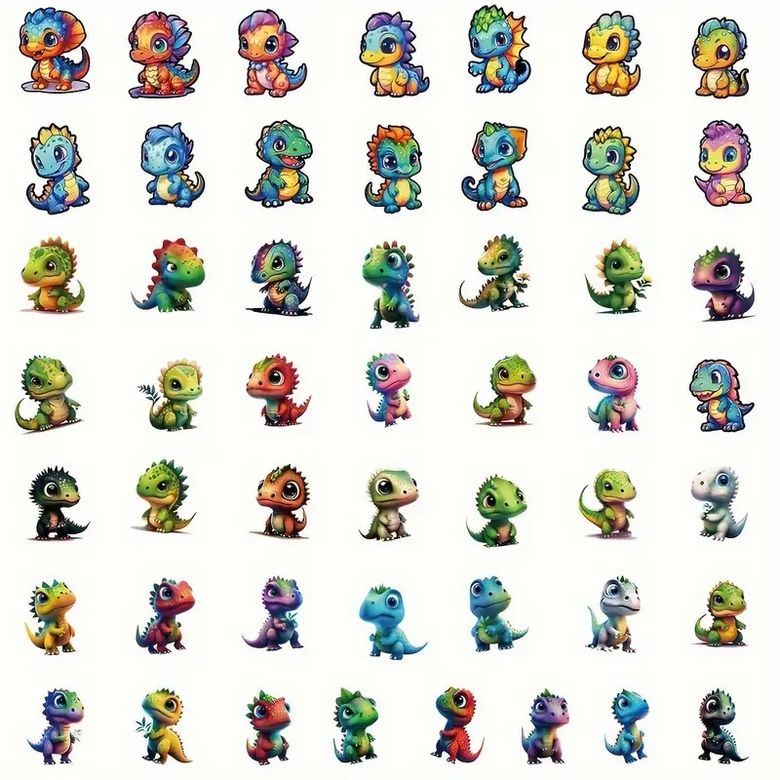 Samolepky dinosauři - 50 ks (5)