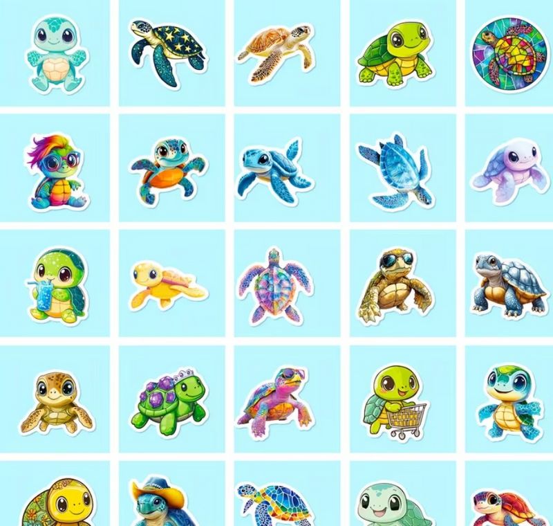 Samolepky želva - 100 ks